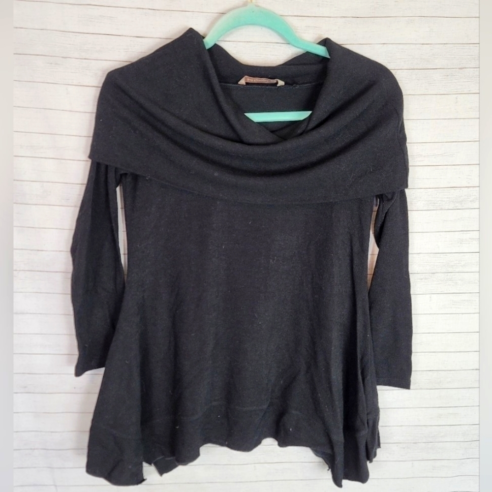SOFT SURROUNDINGS BLACK COWL NECK SWEATER, SZ XS